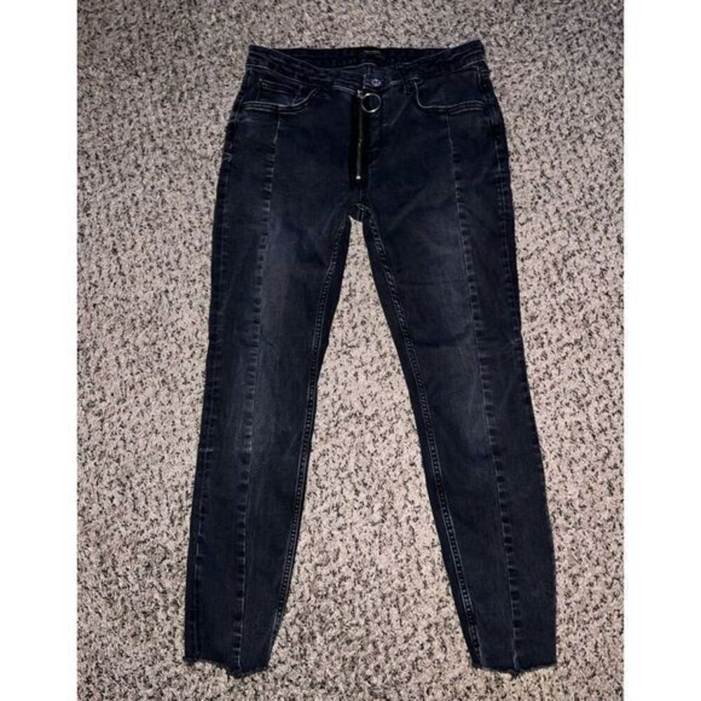 Zara women's high rise skinny leg gray jeans size 8‎